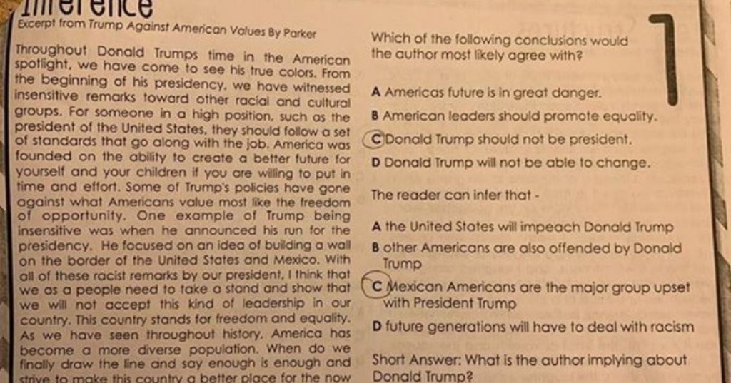 anti-trump test, texas education