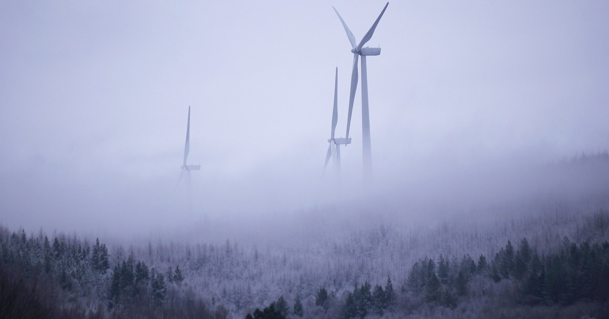 Frozen Wind Turbines Texas